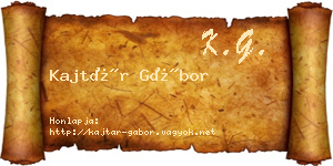 Kajtár Gábor névjegykártya